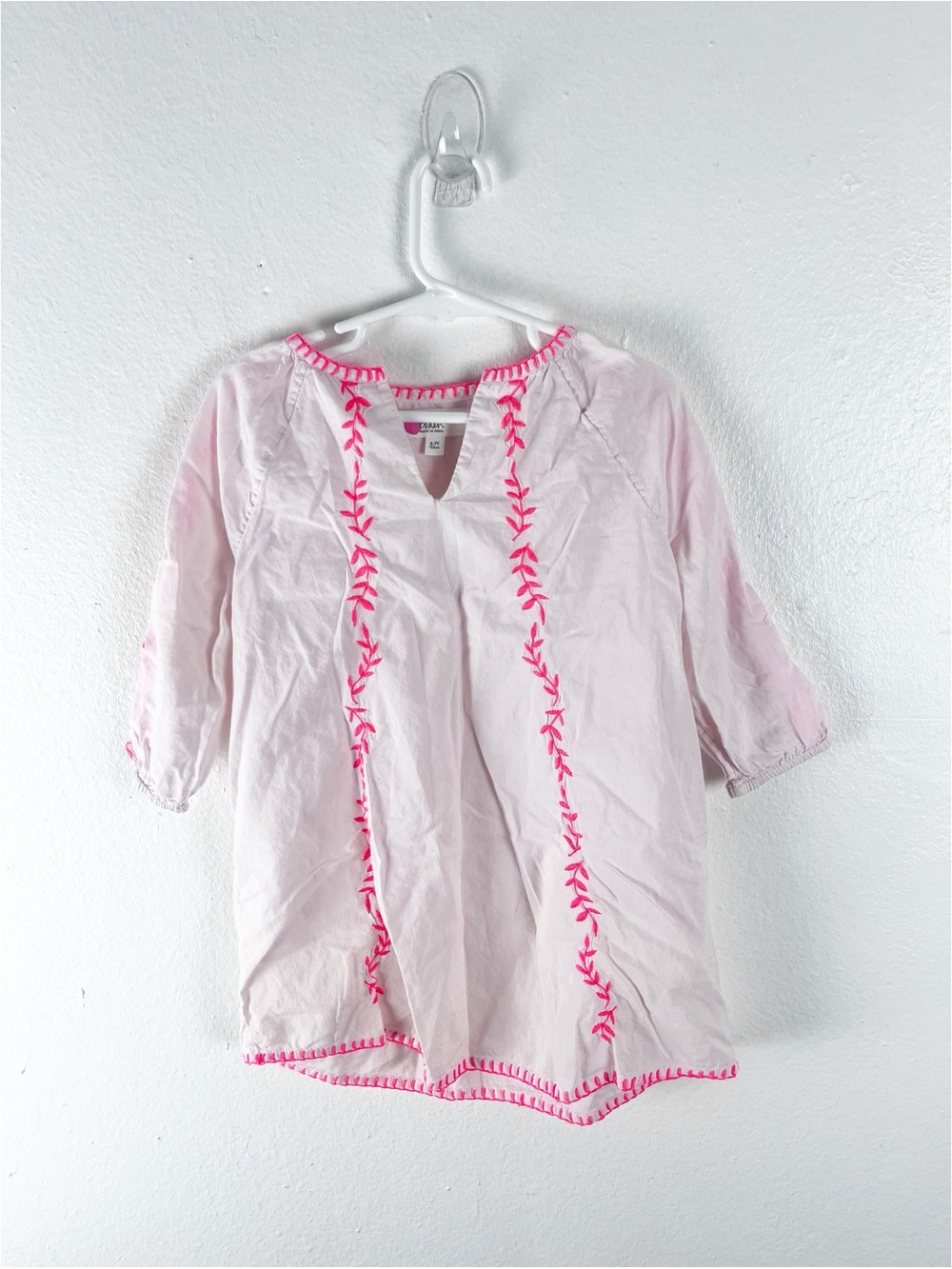 BODEN 100% Cotton Pink Long Sleeves Girls Top Size 6-7Y